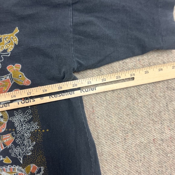 Vintage Aboriginal Rock Painting Shirt Mens Medium Black 1980s Australia - Picture 11 of 13